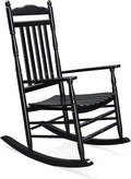 VINGLI Wooden Rocking Chair, Outdoor Chair with 450 lbs Support (Teak, 2PCS)