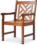 VINGLI Outdoor Dining Chairs, Heavy Duty 330 LBS Wooden Patio Chairs with Comfortable Backrest, Solid Wood Patio Dining Chairs Garden Chairs for Yard, Front Porch and Deck (Teak, 1 PCS)