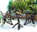 Outdoor Table Bistro Tables Bronze Cast Aluminum Rustproof Flower Shape Patio Garden Tables for Balcony Porch Yard (Bronze Butterfly Table)
