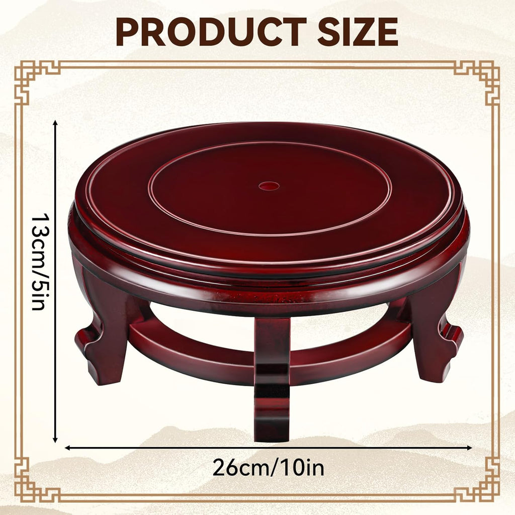 Yoiemivy 10 Inch Wooden Plant Stand Indoor Flower Pot Base Vase Display Shelf Chinese Fishbowl Planter Stands for Display Oriental Style Plant Pot Pedestal Stand