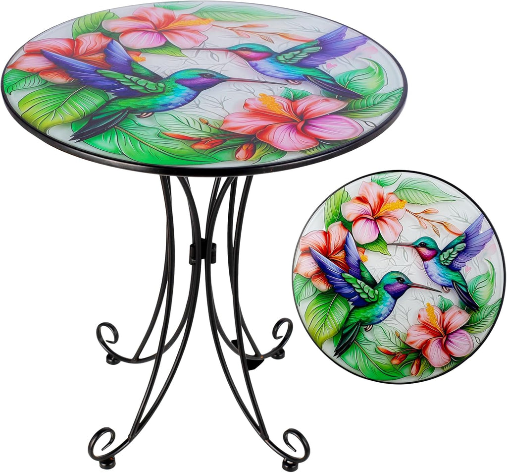 Sunflower Side Table Outdoor, 18 Inch Metal Accent Table, Indoor Small Round End Tables, Plant Stand Tables for Outside Yard Balcony Garden Bedside