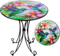 Sunflower Side Table Outdoor, 18 Inch Metal Accent Table, Indoor Small Round End Tables, Plant Stand Tables for Outside Yard Balcony Garden Bedside